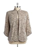 Alex Evenings Two-piece Embellished Jacquard Jacket And Tank Top Set