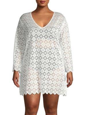 J Valdi Plus Scalloped Lace Cover-up