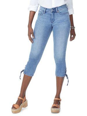 Nydj Lace-up Hem Denim Capris