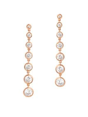 Nadri Cubic Zirconia And 18k Rose Gold-plated Sterling Silver Drop Earrings