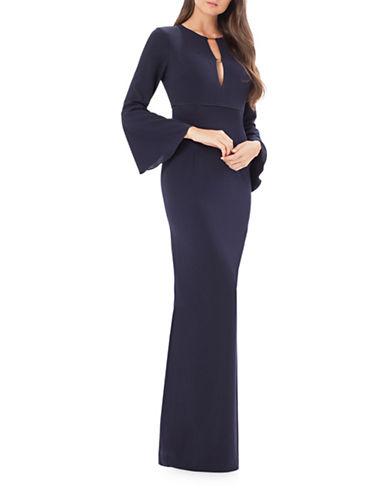 Js Collections Solid V-neck Gown