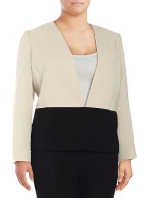 Tahari Arthur S. Levine Plus Two-piece Colorblocking Pant Suit