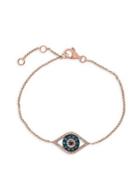 Effy 14k Rose Gold Diamond, Black Diamond And Blue Diamond Bracelet