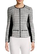 Karl Lagerfeld Paris Zip-up Tweed Jacket