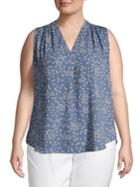 Vince Camuto Plus Sleeveless Floral Blouse