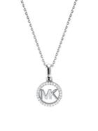 Michael Kors Sterling Silver & Crystal Logo Starter Necklace