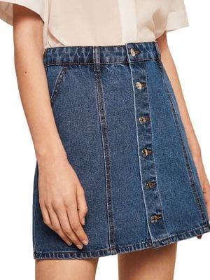 Mango Lina Button Front Denim Skirt