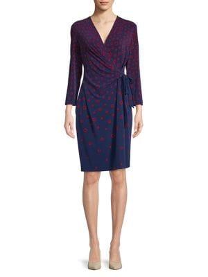 Anne Klein Printed Ity Classic Wrap Dress