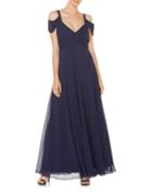 Laundry By Shelli Segal Cold-shoulder Shirred Gown