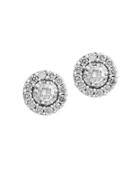 Effy Pave' Classica Diamond And 14k White Gold Earrings