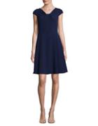 Adrianna Papell Stretch Crepe Fit-&-flare Dress