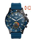Fossil Hybrid Smart Watch - Q Crewmaster Blue Silicone
