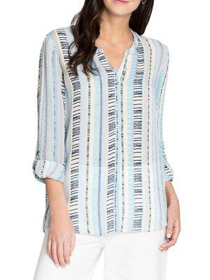 Nic+zoe Beach Stripe Button-down Shirt