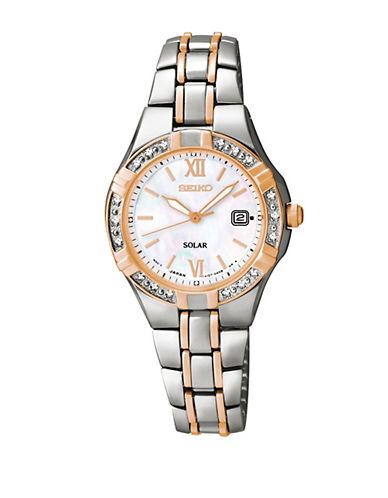 Seiko Ladies Dress Solar Diamond Two-tone Stainless Steel Bracelet Watch
