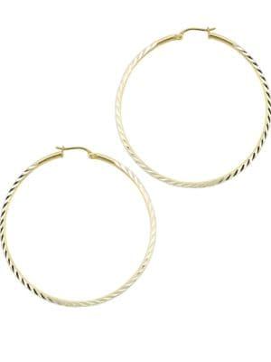 Lord & Taylor Textured 18kt Goldplated Sterling Silver Hoop Earrings