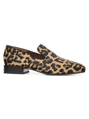 Franco Sarto Mercy Leopard-print Calf-hair Loafers