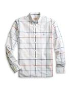 Brooks Brothers Red Fleece Windowpane Yarn Dyes Cotton Button-down Shirt