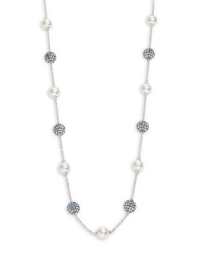 Nadri Crystal And Faux Pearl Scatter Necklace