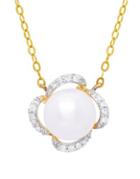 Lord & Taylor 8mm White Pearl And 14k Yellow Gold Chain Pendant Necklace