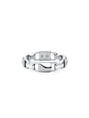 Michael Kors Mercer Sterling Silver Link Padlock Ring