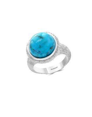 Effy Turquoise & Sterling Silver Patterned Solitaire Ring