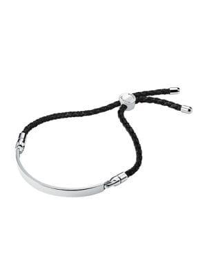 Michael Kors Custom Kors Sterling Silver & Silk Slider Bracelet