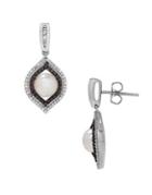 Lord & Taylor Diamonds, 7mm Button Freshwater Pearl And Sterling Silver Drop Earrings
