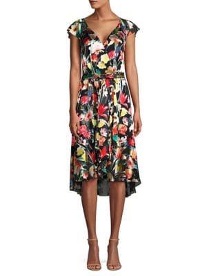 Elie Tahari Ryder Floral Silk-blend Flounce Dress