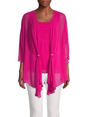 Alex Evenings 2-piece Cascade Cardigan & Camisole Set