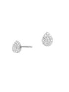 Adina Reyter Sterling Silver & Diamond Super Tiny Teardrop Stud Earrings