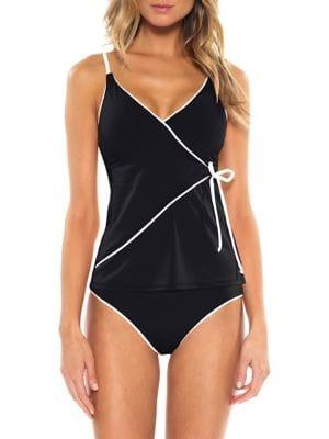 Becca By Rebecca Virtue On The Edge Wrap-front Tankini