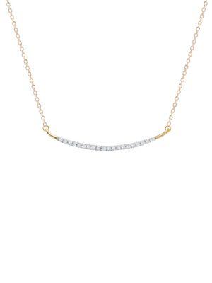 Adina Reyter 14k Yellow Gold & 0.06 Tcw White Diamond Pave Curve Necklace