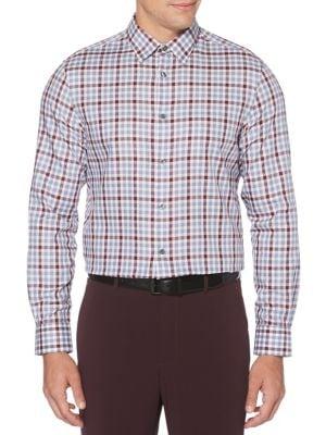 Perry Ellis Checkered Long-sleeve Shirt