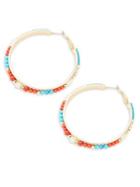 Design Lab Lord & Taylor Colorful Beaded Hoop Earrings