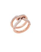 Michael Kors Brilliance Crystal And Stainless Steel Pave Link Ring