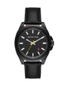 Michael Kors Bryson Three-hand Black Leather Watch