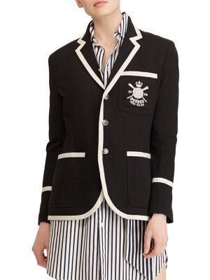Polo Ralph Lauren Embroidered Knit Cotton Blazer