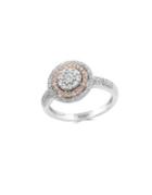 Effy Crystal, 14k White & Rose Gold Solitaire Ring