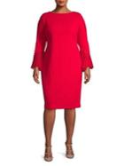 Calvin Klein Plus Flounce Cuff Sheath Dress