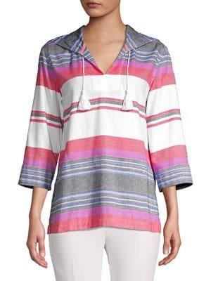 Tommy Bahama Missy Sunset Striped Cotton Hoodie