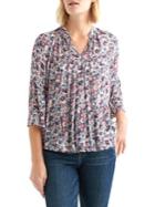 Lucky Brand Ditsy Floral Gathered Top