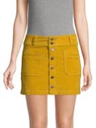 Free People Joan Corduroy Button Mini Skirt