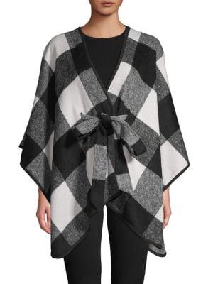 Bcbgmaxazria Plaid V-neck Poncho