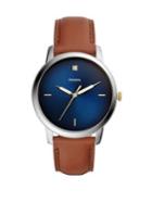 Fossil The Minimalist 3h Carbon Series Stainless Steel & Leather-strap Watch