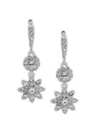 Givenchy Stellux Crystal Floral Double Drop Earrings