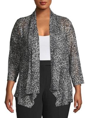 Nipon Boutique Plus Leopard Print Knit Cardigan
