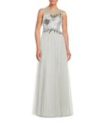 Basix Sequined Illusion Gown