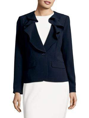 Karl Lagerfeld Paris Classic Ruffled Blazer