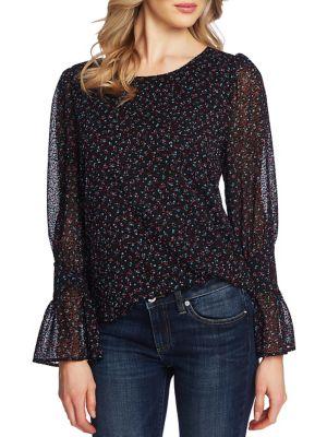Cece By Cynthia Steffe Floral Bell-sleeve Top