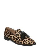 Franco Sarto Hadden Leopard-print Calf Hair Tassel Loafers